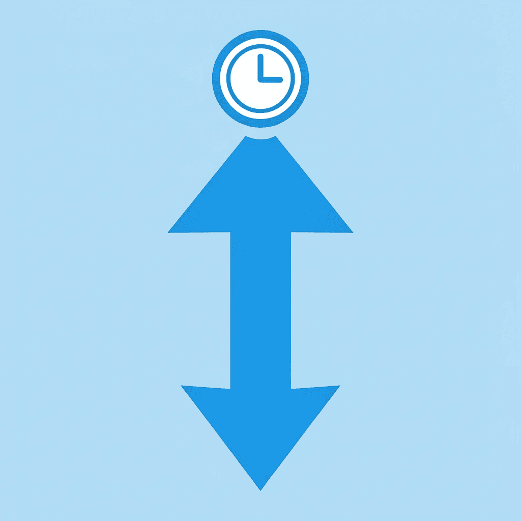 Upward arrow showing significant improvement with 75% time reduction from 40 minutes down to 10 minutes