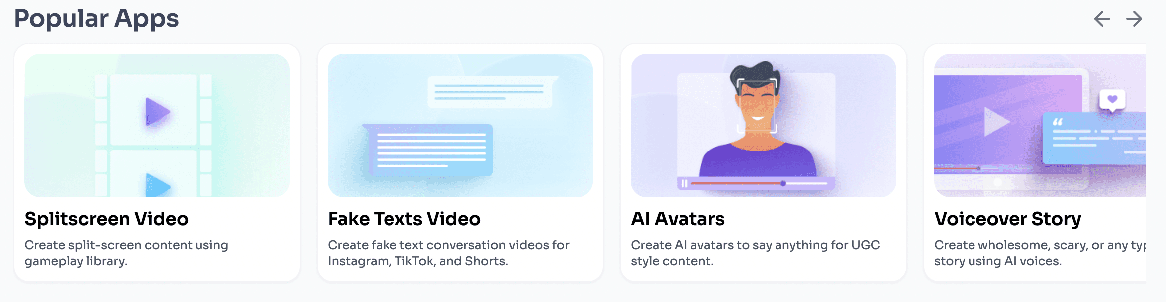 popular apps - video content creation