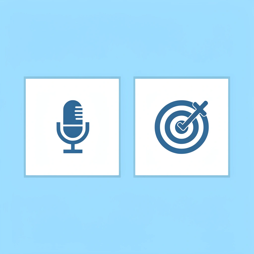 Comparison showing incorrect robotic AI voice usage on the left versus correct strategic AI voice usage on the right