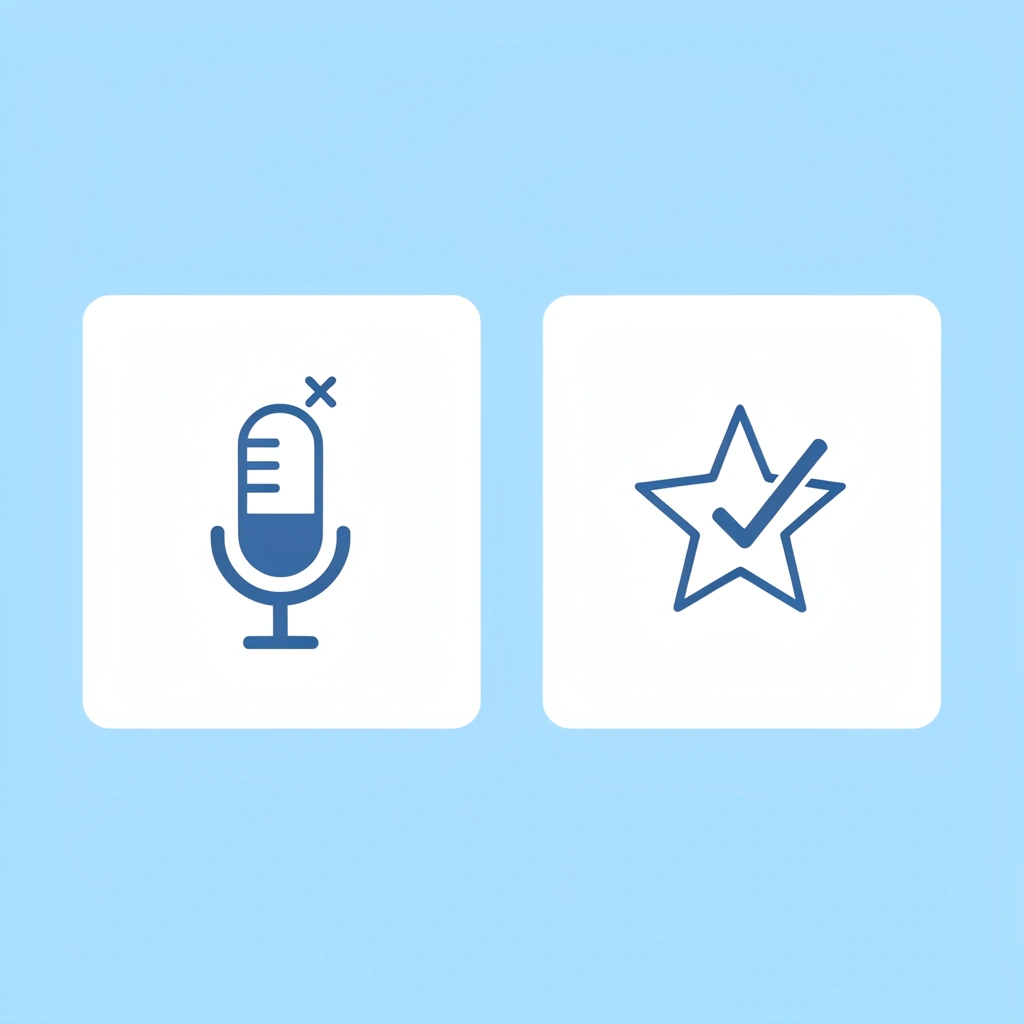 Before and after comparison showing amateur AI voiceover on left with X mark versus professional AI voiceover on right with checkmark