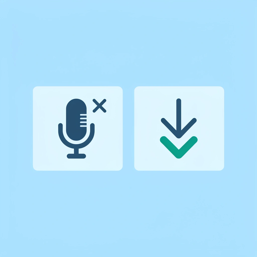 Before and after comparison: left side shows studio equipment and technical expertise, right side shows a simple audio file and a quick process