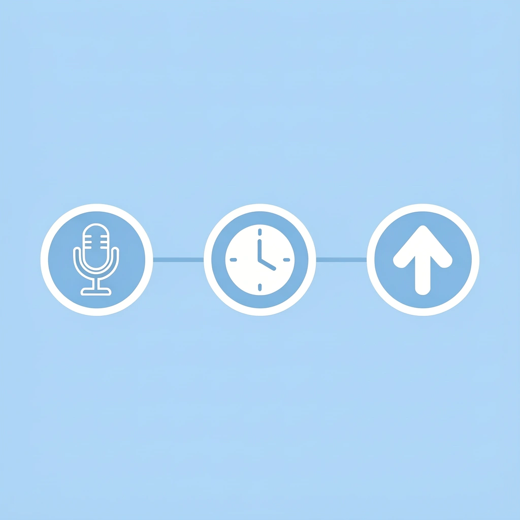 Timeline showing expected 10-minute recording time expanding to actual 1-hour duration