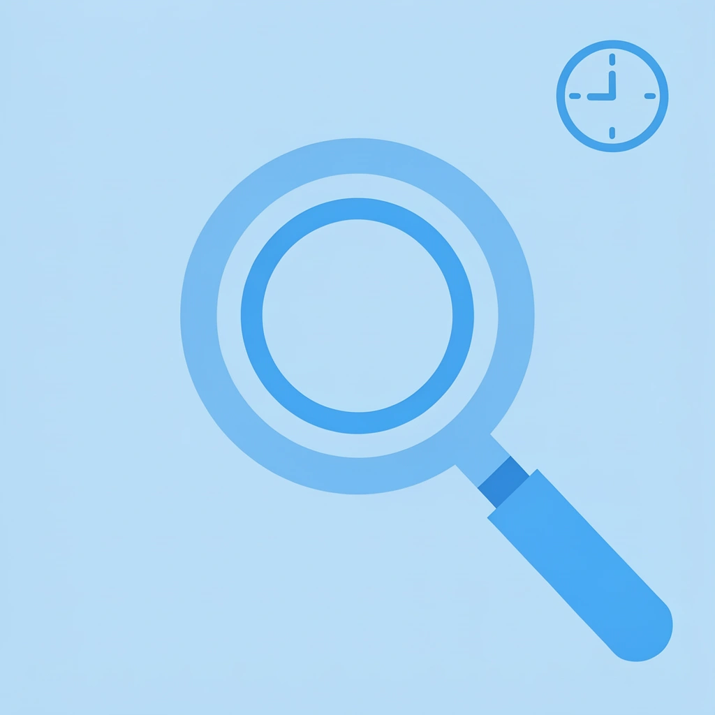 Magnifying glass focusing on identifying the main workflow bottleneck
