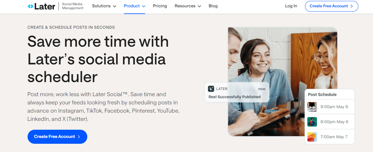 later - Instagram Marketing Tools