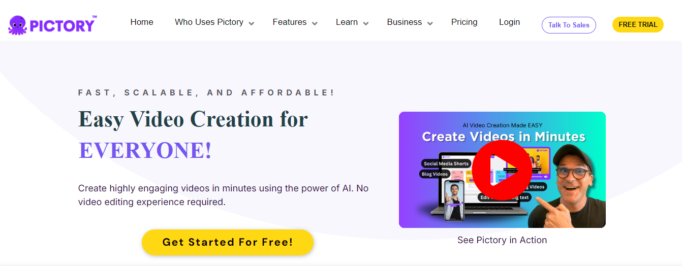 pictory - Wondershare Filmora Alternatives